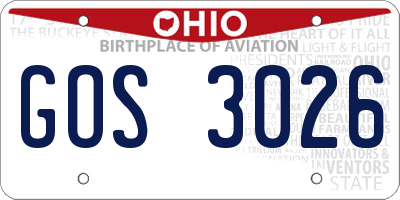 OH license plate GOS3026