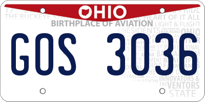 OH license plate GOS3036