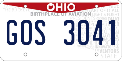 OH license plate GOS3041