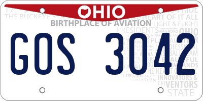 OH license plate GOS3042