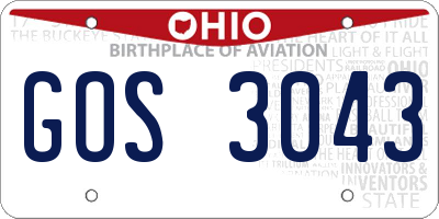 OH license plate GOS3043