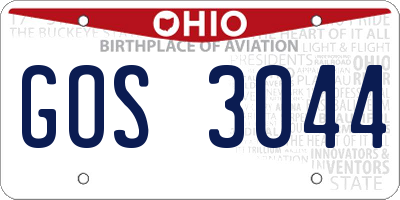 OH license plate GOS3044