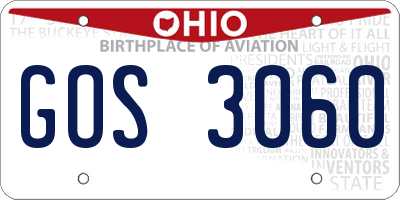 OH license plate GOS3060