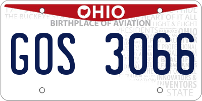 OH license plate GOS3066