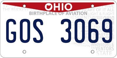 OH license plate GOS3069
