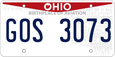 OH license plate GOS3073