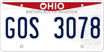 OH license plate GOS3078