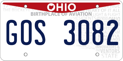 OH license plate GOS3082
