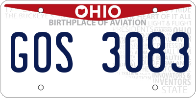 OH license plate GOS3083