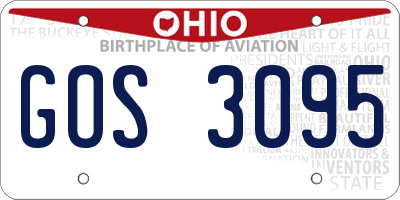 OH license plate GOS3095