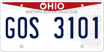 OH license plate GOS3101