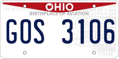 OH license plate GOS3106