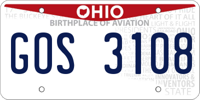 OH license plate GOS3108