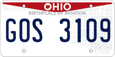 OH license plate GOS3109