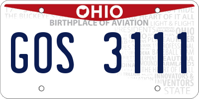 OH license plate GOS3111
