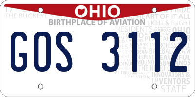 OH license plate GOS3112
