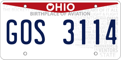 OH license plate GOS3114