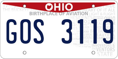 OH license plate GOS3119