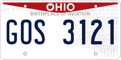 OH license plate GOS3121