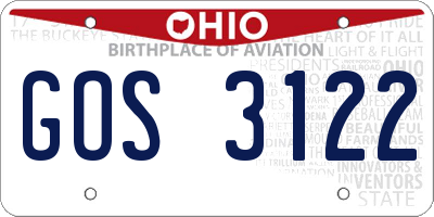 OH license plate GOS3122