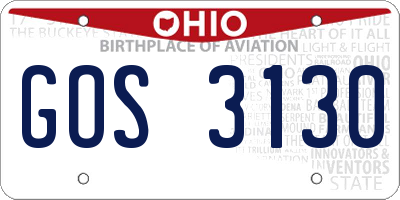 OH license plate GOS3130