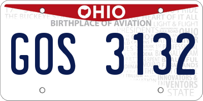 OH license plate GOS3132