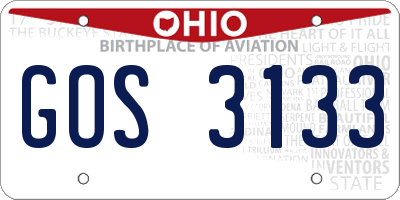OH license plate GOS3133