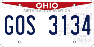 OH license plate GOS3134