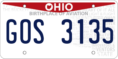 OH license plate GOS3135