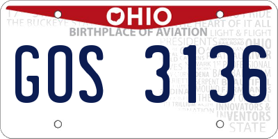 OH license plate GOS3136