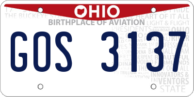 OH license plate GOS3137