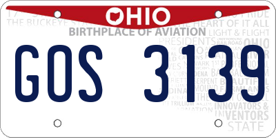 OH license plate GOS3139
