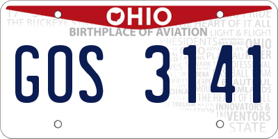 OH license plate GOS3141