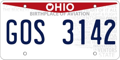 OH license plate GOS3142