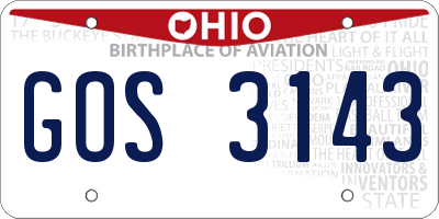 OH license plate GOS3143