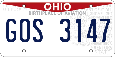 OH license plate GOS3147