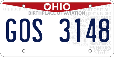 OH license plate GOS3148