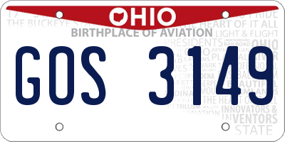 OH license plate GOS3149