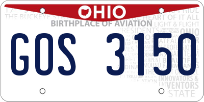 OH license plate GOS3150