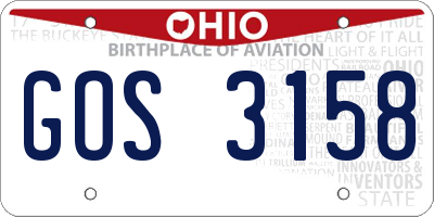 OH license plate GOS3158