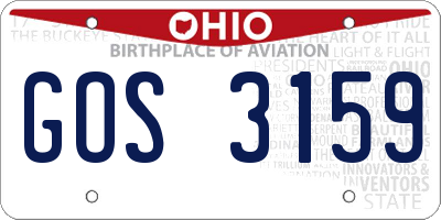 OH license plate GOS3159