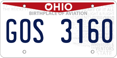 OH license plate GOS3160
