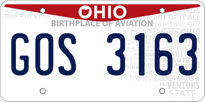 OH license plate GOS3163