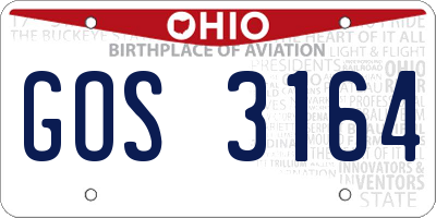 OH license plate GOS3164