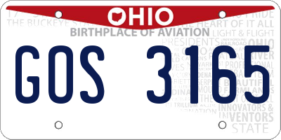 OH license plate GOS3165
