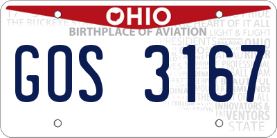 OH license plate GOS3167