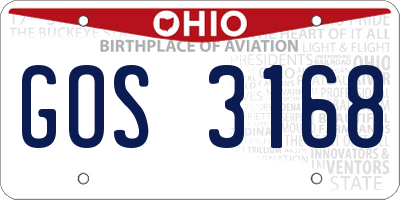 OH license plate GOS3168