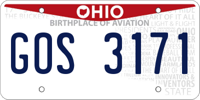 OH license plate GOS3171