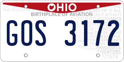 OH license plate GOS3172