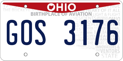 OH license plate GOS3176